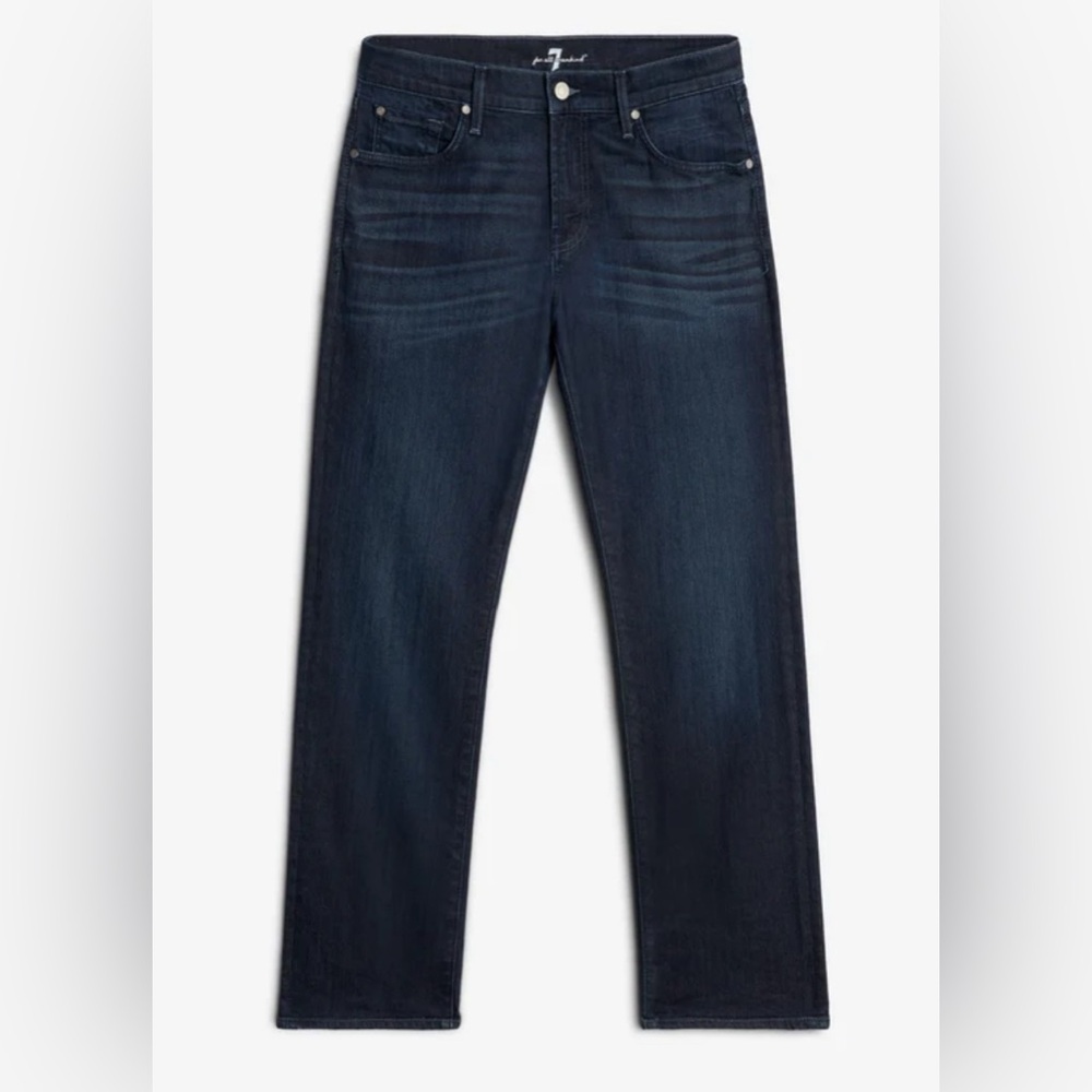 7 For All Mankind Blue Straight Jeans Classic Fit